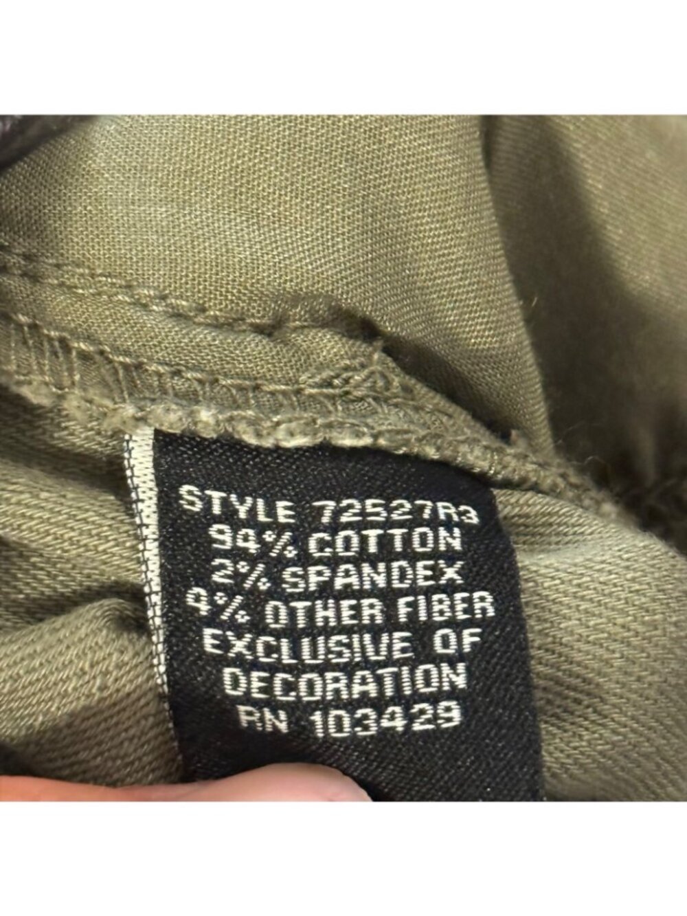 Intro. Kris Ankle Stretch Cotton Slub olive green Pants Size 16 women NWT - Picture 4 of 12
